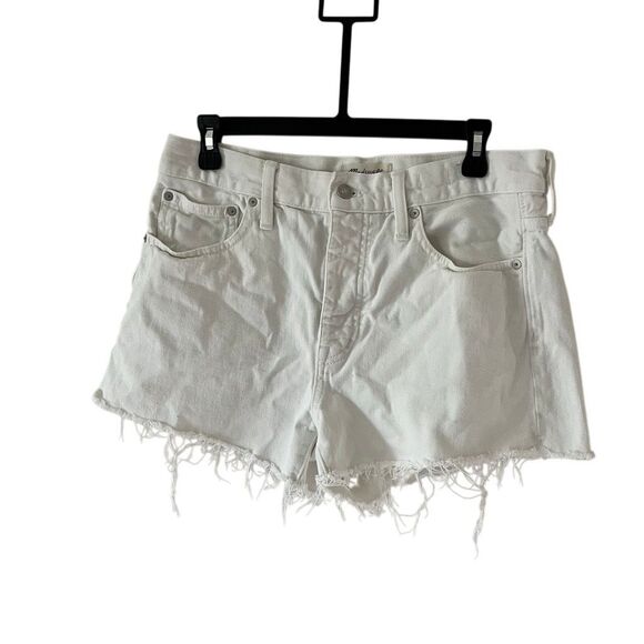 Madewell Relaxed White Denim cut off Shorts Size 28 Style #MC904 - Picture 2 of 8